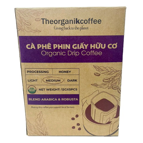 Cà phê phin giấy hữu cơ Blend - 10x12g