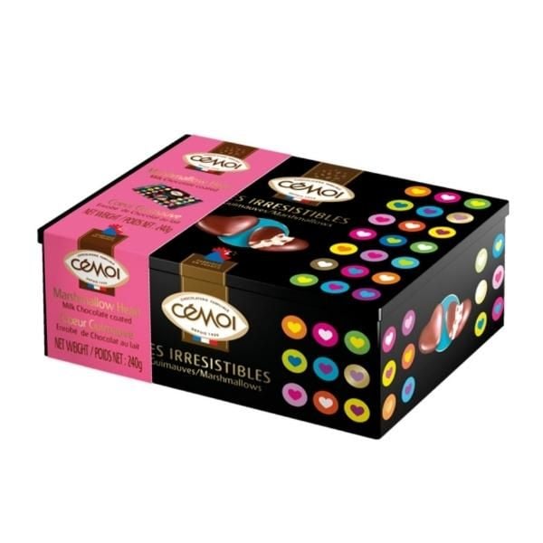 Socola sữa marshmallow hình trái tim hộp thiếc cémoi 240g