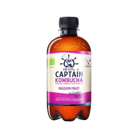 Trà kombucha hữu cơ the gutsy captain vị chanh dây 400ml