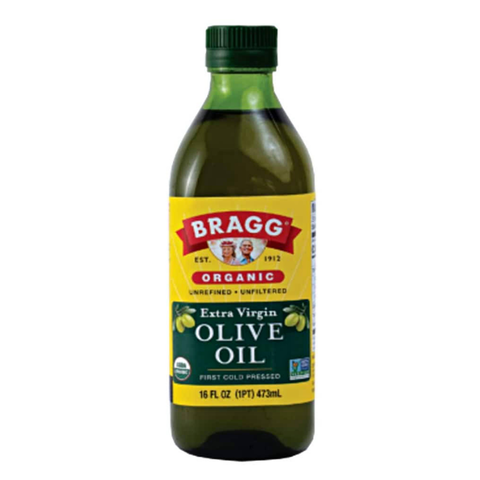 Dầu extra virgin olive ép lạnh hữu cơ bragg 473ml