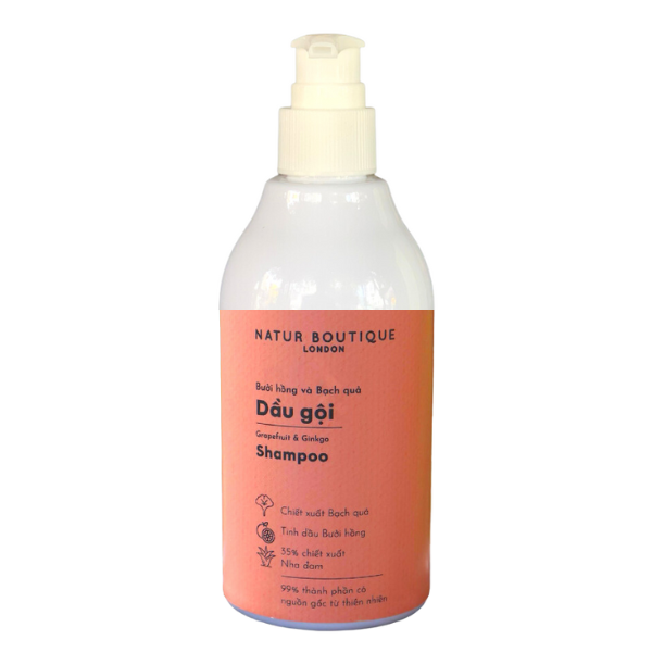 Dầu gội bưởi hồng & bạch quả natur boutique 300ml