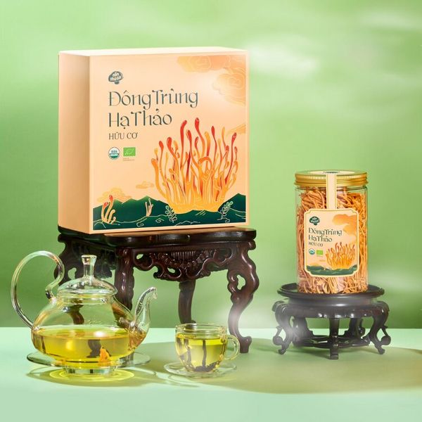 Hộp quà đông trùng hạ thảo hữu cơ tết 2024