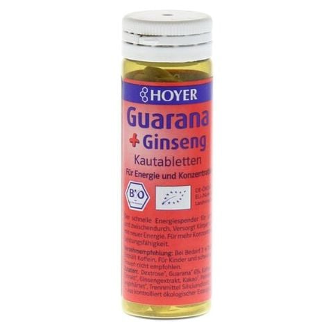 Kẹo ngậm Nhân sâm mix Guarana hữu cơ 30g Hoyer (tăng năng lượng và sức bền)