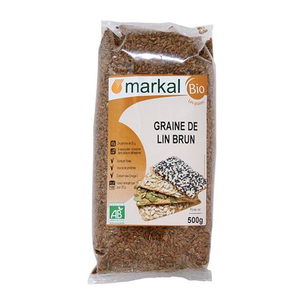 Hạt lanh nâu hữu cơ markal 500g