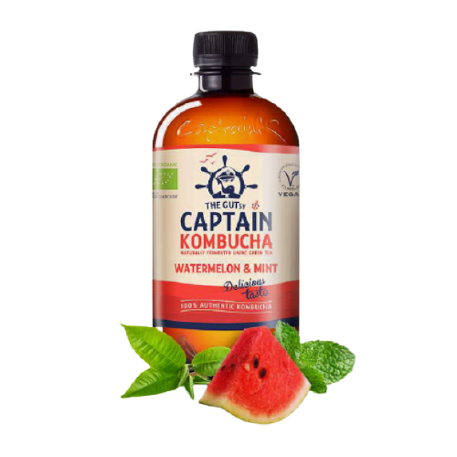 Trà kombucha hữu cơ the gutsy captain vị dưa hấu bạc hà 400ml