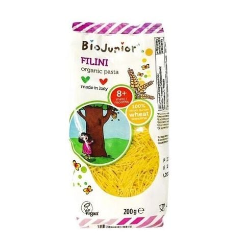 Mì ăn dặm hữu cơ cho bé dạng sợi bio junior 200g (từ 8 tháng tuổi)