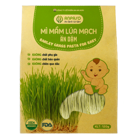 Mì mầm lúa mạch ăn dặm organic Anpaso 120g