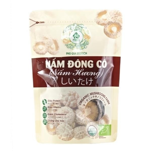 Nấm đông cô (nấm hương) hữu cơ Phú Gia size M 70g