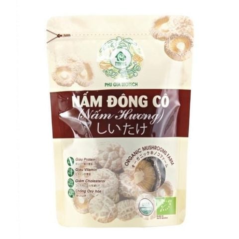 Nấm đông cô (nấm hương) hữu cơ Phú Gia size M 70g