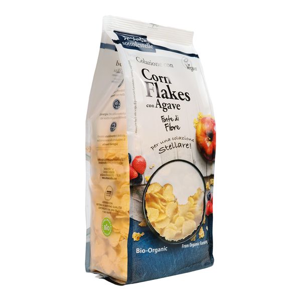 Ngũ cốc hữu cơ bắp ngô siro cán dẹp sottolestelle 300g