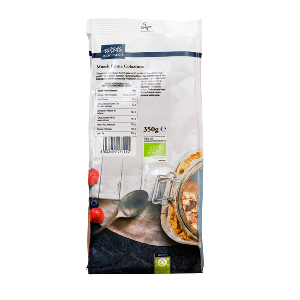 Ngũ cốc dinh dưỡng muesli hạnh nhân hữu cơ sottolestelle 350g