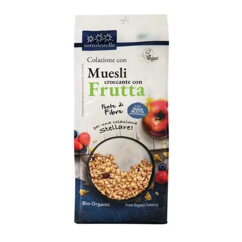 Ngũ cốc giòn muesli mix trái cây hữu cơ sottolestelle 350g