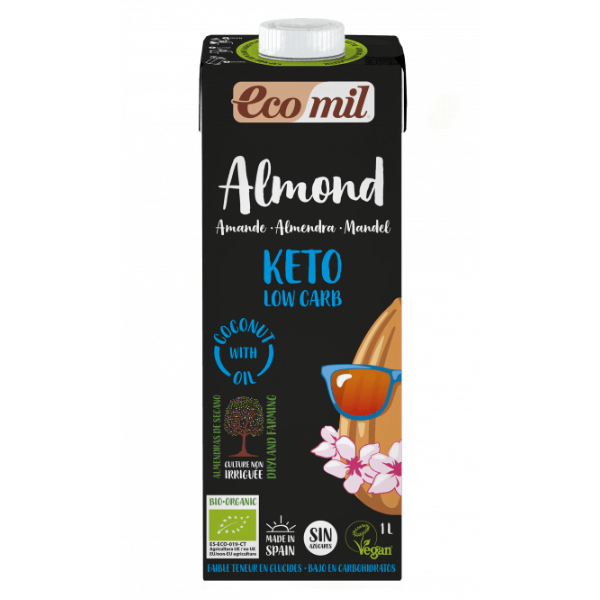 Sữa nước hạnh nhân keto không đường hữu cơ Ecomil 1l