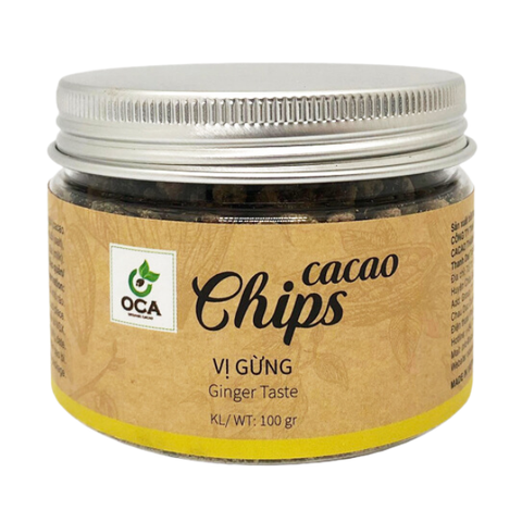 Snack cacao chips organic vị gừng 85g