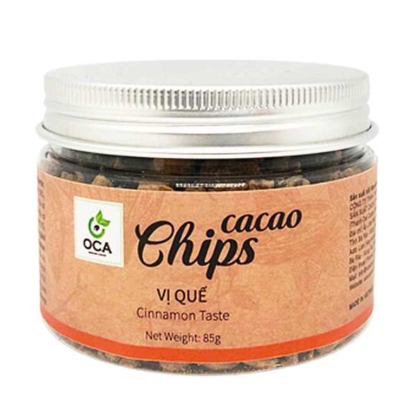 Snack cacao chips organic vị quế hồi 85g