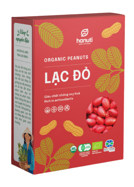 LẠC ĐỎ HỮU CƠ KHÔ HANUTI 390G