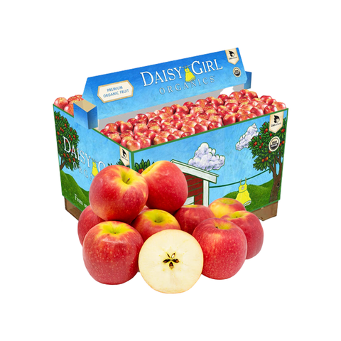 Táo đỏ hữu cơ Daisy Mỹ size 80 nguyên thùng 12kg