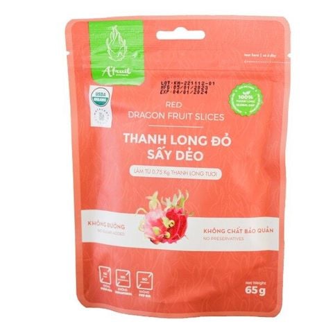 Thanh long đỏ sấy dẻo hữu cơ a'fruit 65g