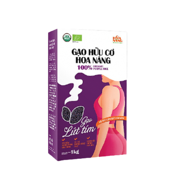Gạo lứt tím hữu cơ Hoa Nắng - hộp 1kg