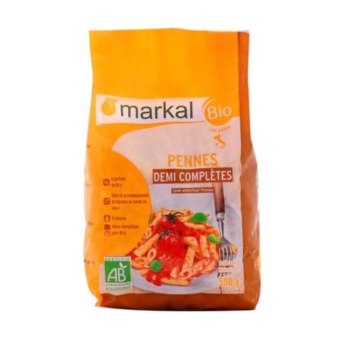 Mì ống penne bán lứt hữu cơ Markal 500g