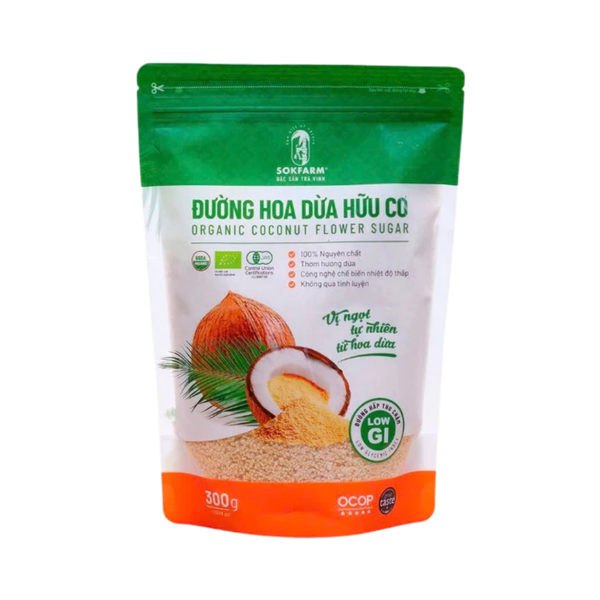 Đường hoa dừa hữu cơ Sokfarm 300gr