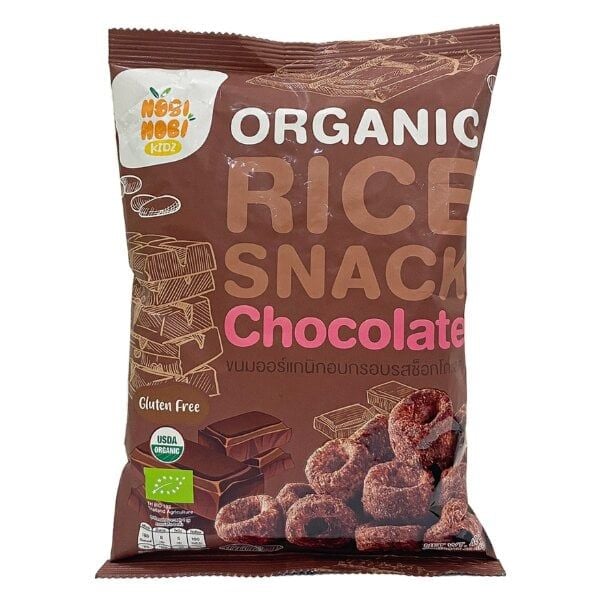 Thực phẩm bổ sung bánh snack gạo hữu cơ Nobi Nobi vị socola 40g