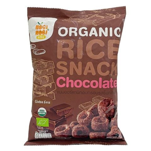 Thực phẩm bổ sung bánh snack gạo hữu cơ Nobi Nobi vị socola 40g