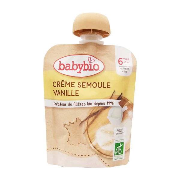 Thực phẩm bổ sung váng sữa hữu cơ cho bé vị vani babybio 85g (≥ 6 tháng)