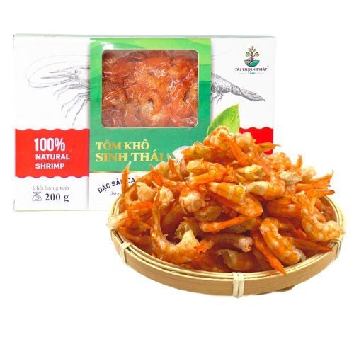 Tôm khô tự nhiên cà mau hộp 200g