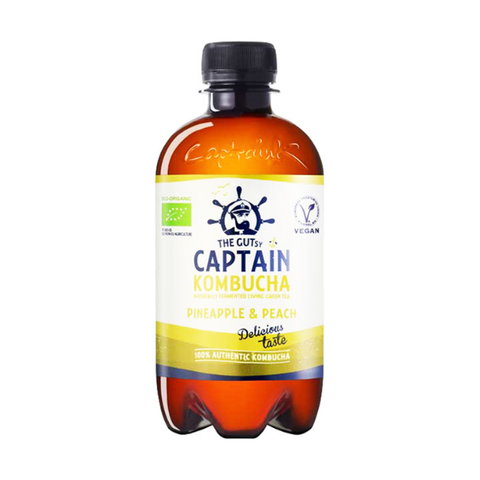 Trà kombucha hữu cơ The Gutsy Captain vị đào dứa