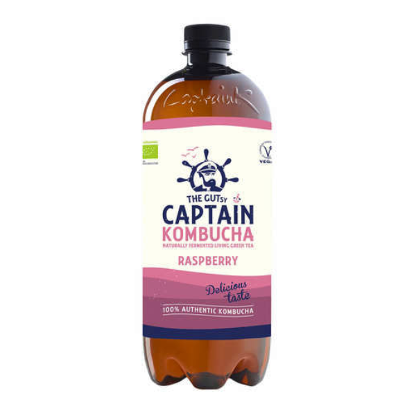 Trà kombucha hữu cơ the gutsy captain vị mâm xôi