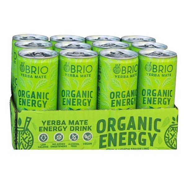 Trà năng lượng hữu cơ hương bạc hà & chanh Brio Yerba Mate