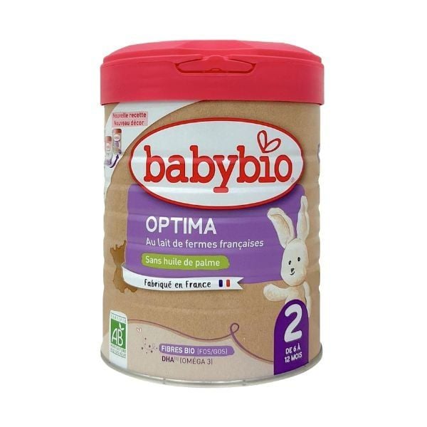 Sữa bò hữu cơ Babybio số 2 dòng Optima bổ sung lợi khuẩn 800g (6 - 12 tháng)