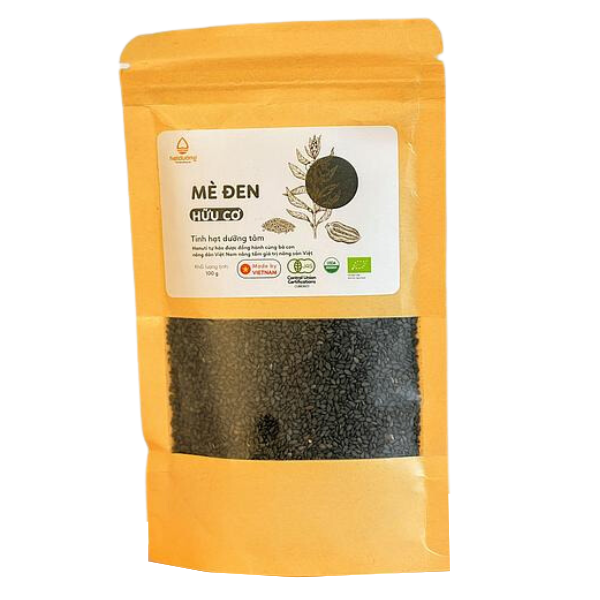 Mè (vừng) đen hữu cơ khô Hanuti túi 100g