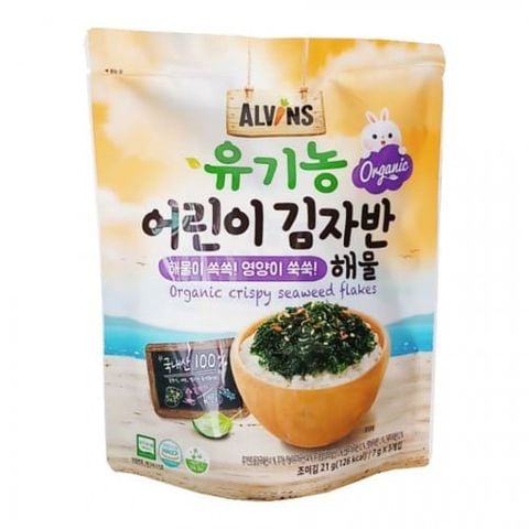 Rong biển rắc cơm hữu cơ vị hải sản alvins 21g