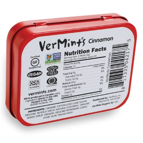 KẸO HỮU CƠ VỊ QUẾ VERMINTS 40G