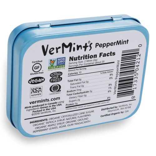 Kẹo Hữu Cơ Vị Peppermint Vermints 18g