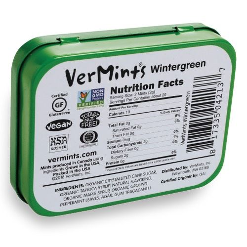 Kẹo Hữu Cơ Vị Cây Lộc Đề Xanh Vermints 18g