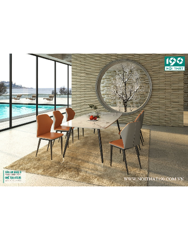 Bộ bàn ăn BA02-D, ghế tựa GT235