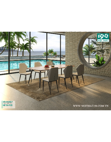 Bộ bàn ăn BA02, ghế tựa GT235