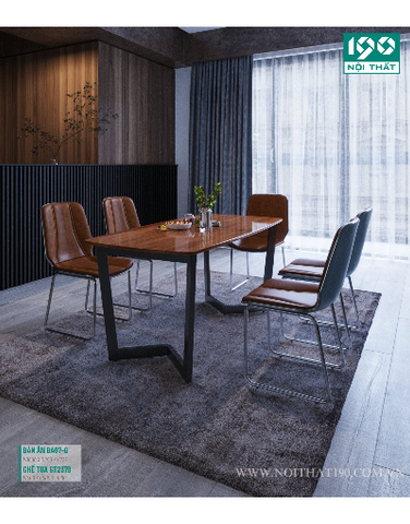 Bộ bàn ăn BA07, ghế tựa GT237