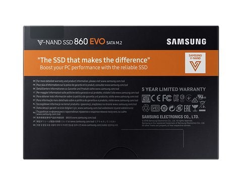 Ổ SSD Samsung 860 Evo 1Tb M2.2280 (đọc: 550MB/s /ghi: 520MB/s)