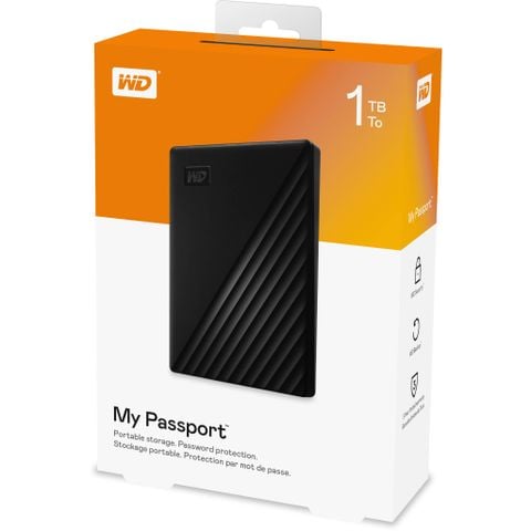 Ổ cứng di động Western Digital My Passport 1Tb USB3.2 - Đen