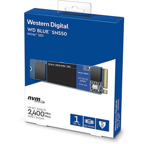 Ổ SSD Western Blue SN550 1Tb PCIe NVMe™ Gen3x4 M2-2280 (đọc: 2400MB/s /ghi: 1950MB/s)