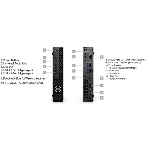 Máy tính Dell Optiplex 3080 Micro 42OC380004 (i5-10500T/8G/1TB/Fedora/BH 36T)