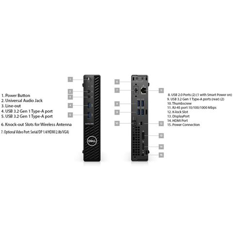 Máy tính Dell Optiplex 3080 Micro 42OC380002 (i5-10500T/8G/256GB SSD/Fedora)