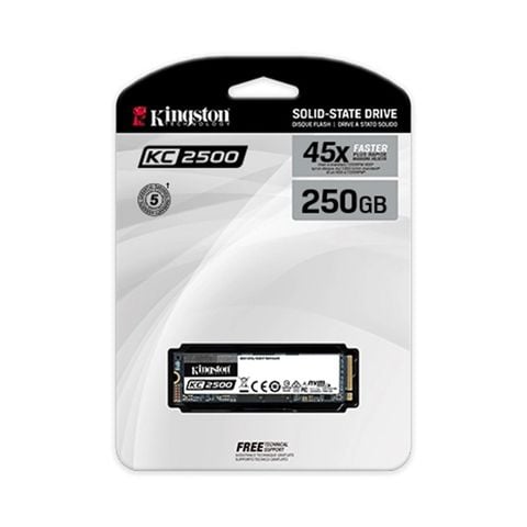 Ổ SSD Kingston SKC2500 250Gb PCIe NVMe Gen3x4 M2.2280 (đọc: 3500MB/s /ghi: 1200MB/s)