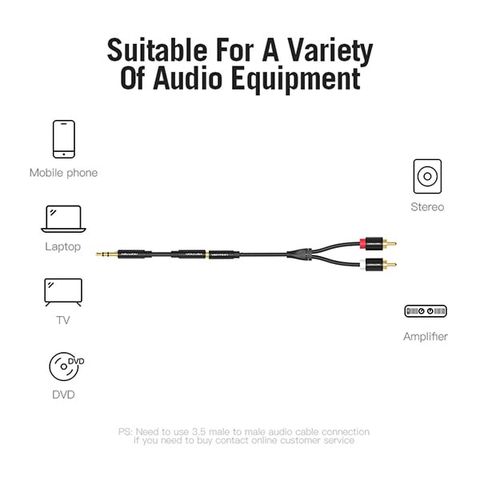 Cáp AV 3.5mm Female to 2RCA Male Vention 1.5m VAB-R01-B150