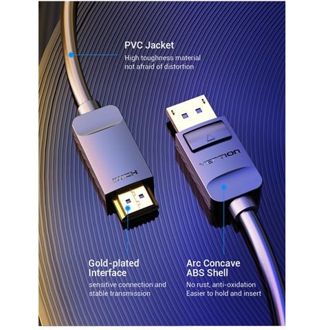 Cáp chuyển Displayport to HDMI dài 1.5m Vention HADBG (1080p)