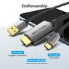 Cáp chuyển USB Type-C to  HDMI 2.0 kèm nguồn Vention 1.5m CGTBG